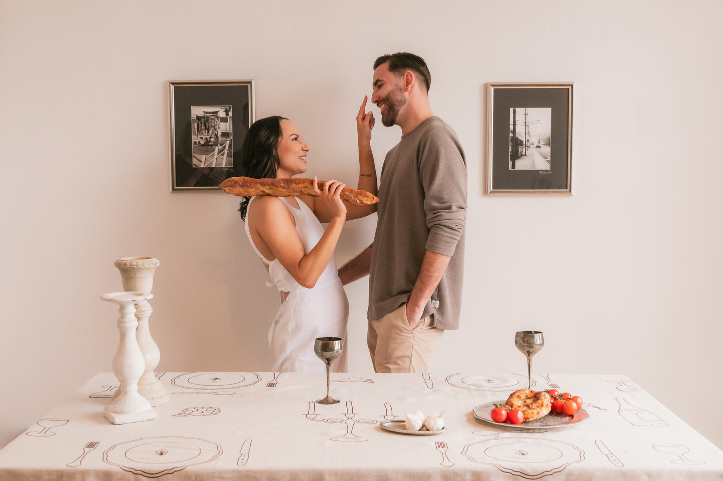 HIRE - Heirloom Beige 100% Linen Tablecloth