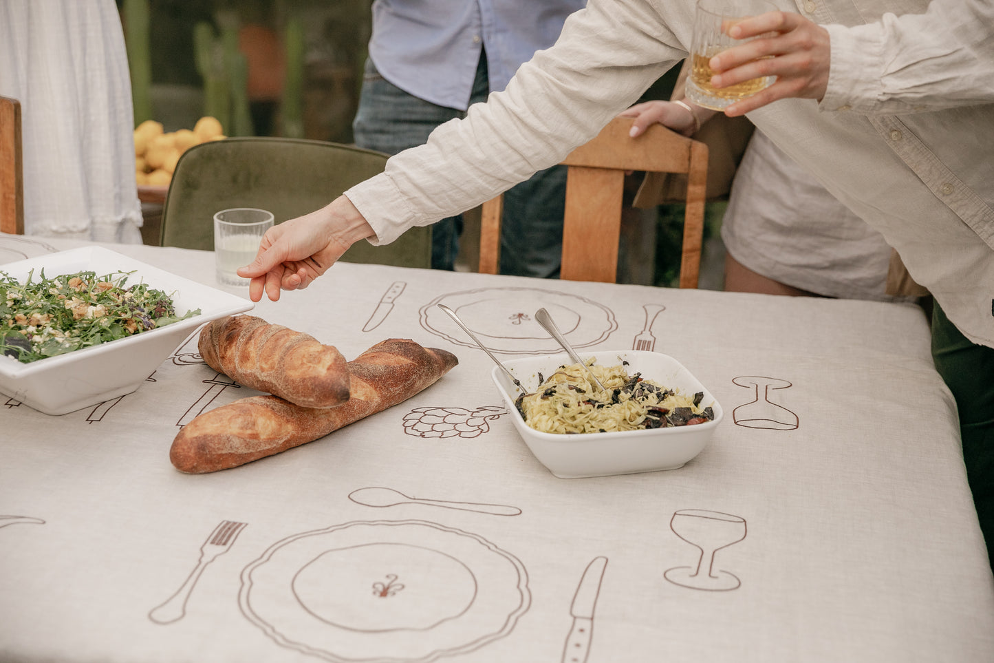 Heirloom beige 100% Linen Tablecloth